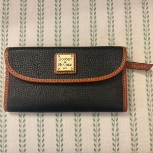Dooney & Bourke Black Wallet with Brown Trim